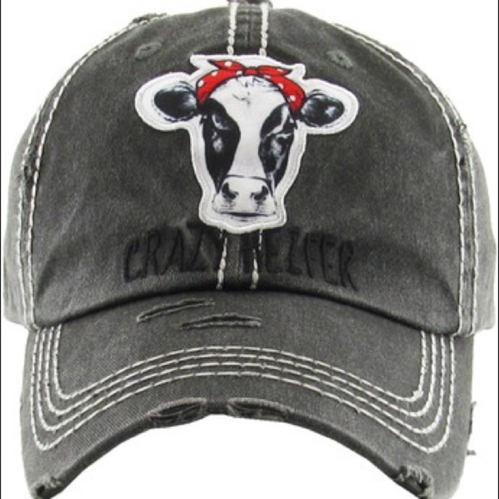 CRAZY HEIFER Distressed Vintage Ballcap - Picture 4 of 10